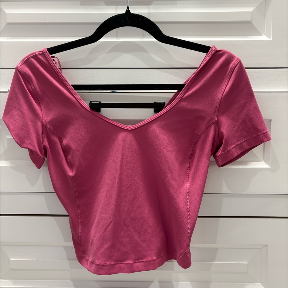 Lululemon Athletica Pink Fitted Crop Blouse